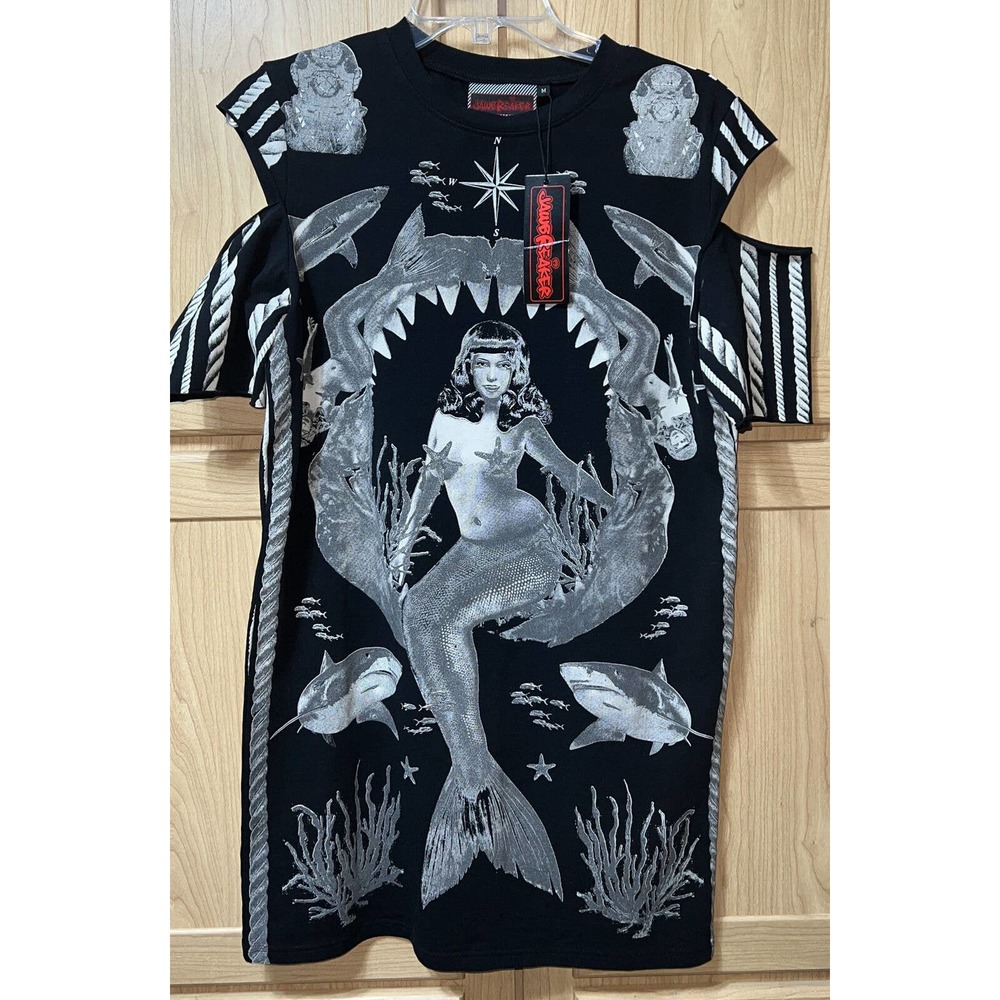 Jawbreaker Tops Shirt Women’s Med Gothic Mermaid Goth Punk Steampunk Sharks New